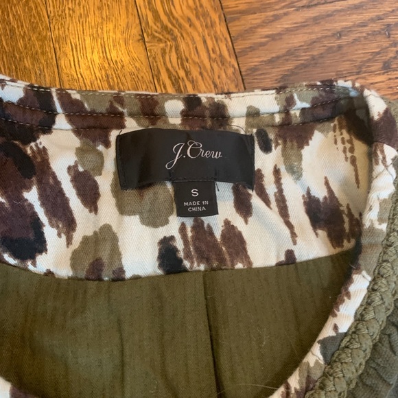 J Crew camo olive green patterned quilted blazer - Picture 3 of 6